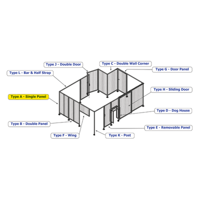 A2-2135-0750-0150-TYPFK SINGLE PANEL-LEG ON RIGHT WITH TIE PLATES AND ANGLE 2135MM X 750MM  1/4" POLYCARBONATE, AS A KIT